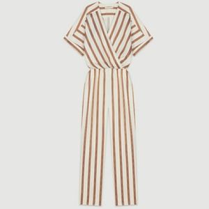 Maje Pieni Striped Crossover Jumpsuit NWT 8